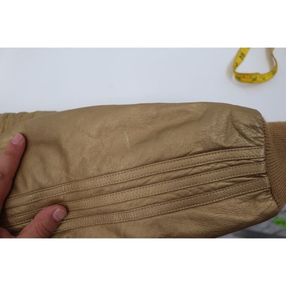 adidas women's size XS leather snap button closure jacket hooded gold trefoil - Picture 13 of 15